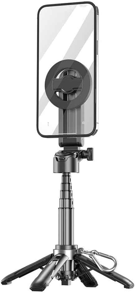 Magnetic Flexible Tripod For IPhone, Mini Bendable Tripod Stand With Wireless Mini Magnetic Selfie Mini Portable Retractable Mobile Phone Photo Assistant(D+Fill Light)