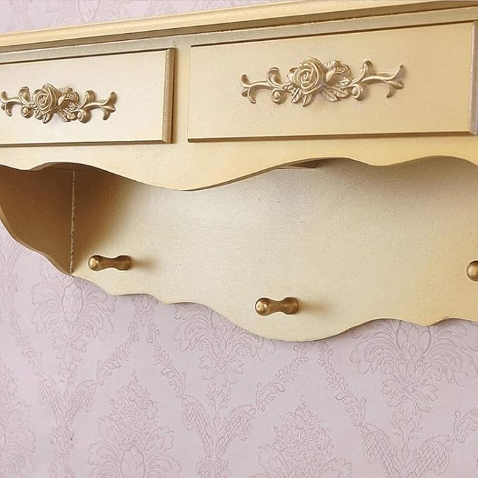Exquisite dressing table Wall-mounted Dressing Table Mirror Mini Bedroom Bathroom Small Apartment Modern Minimalist Cabinet for Women, Girl