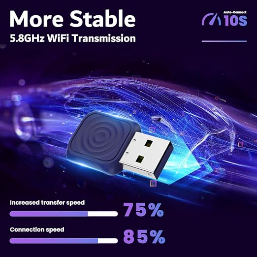 MINI Wireless CarPlay Android Auto Adapter, Ultra Series, Easy to Hide, Stable Connection