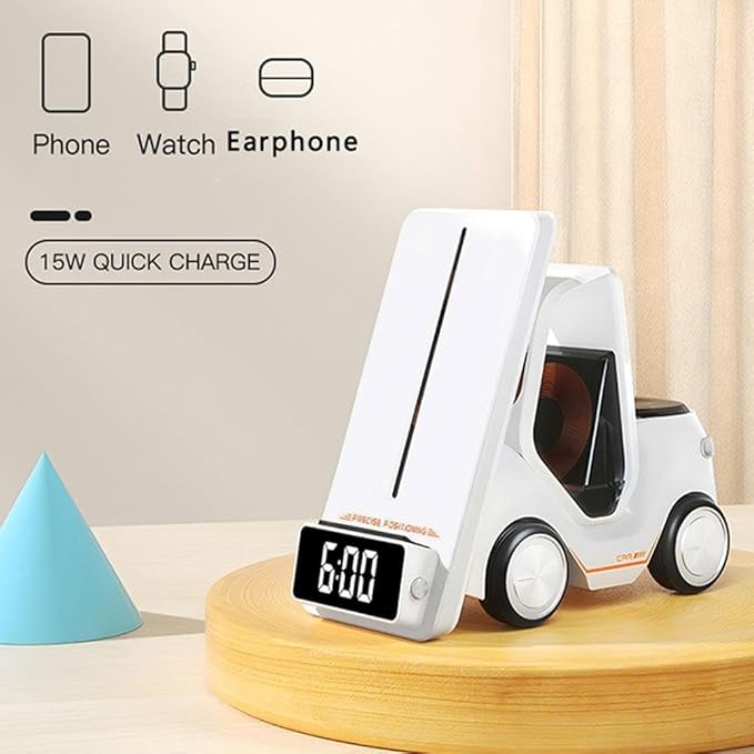T20 Multifunctional Car Clock Charger Suitable For Mobile Phones Headphones Watches Desktop Fast In Charging Wireless Three