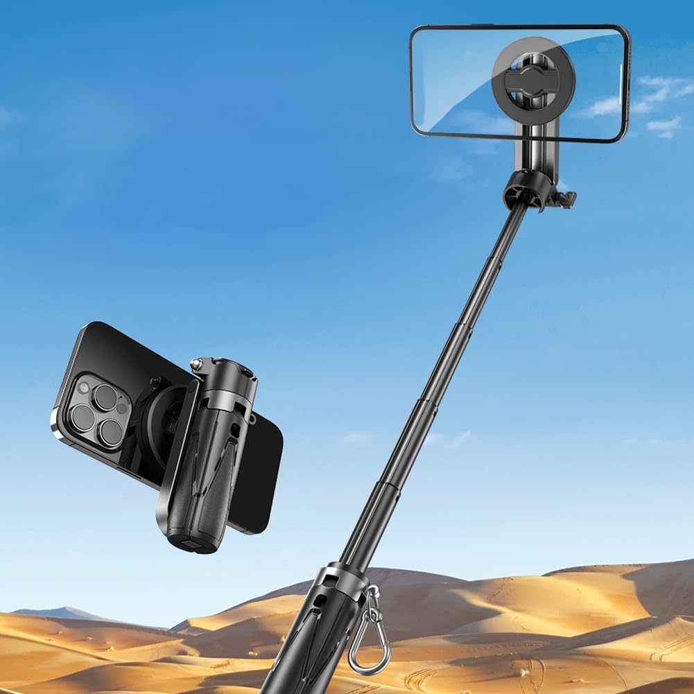 Magnetic Flexible Tripod For IPhone, Mini Bendable Tripod Stand With Wireless Mini Magnetic Selfie Mini Portable Retractable Mobile Phone Photo Assistant(D+Fill Light)