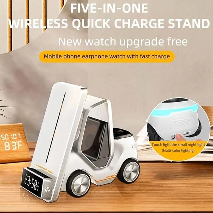 T20 Multifunctional Car Clock Charger Suitable For Mobile Phones Headphones Watches Desktop Fast In Charging Wireless Three