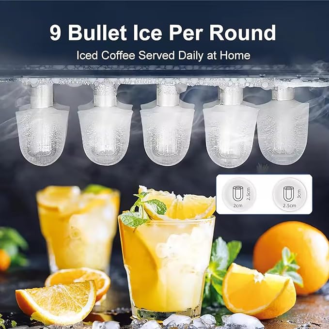 Countertop Ice Maker, One-Click Operation Ice Machine, with Self-Cleaning, 12kg/24H, Removable Ice Basket, for Home,Kitchen,Office, Bar Party