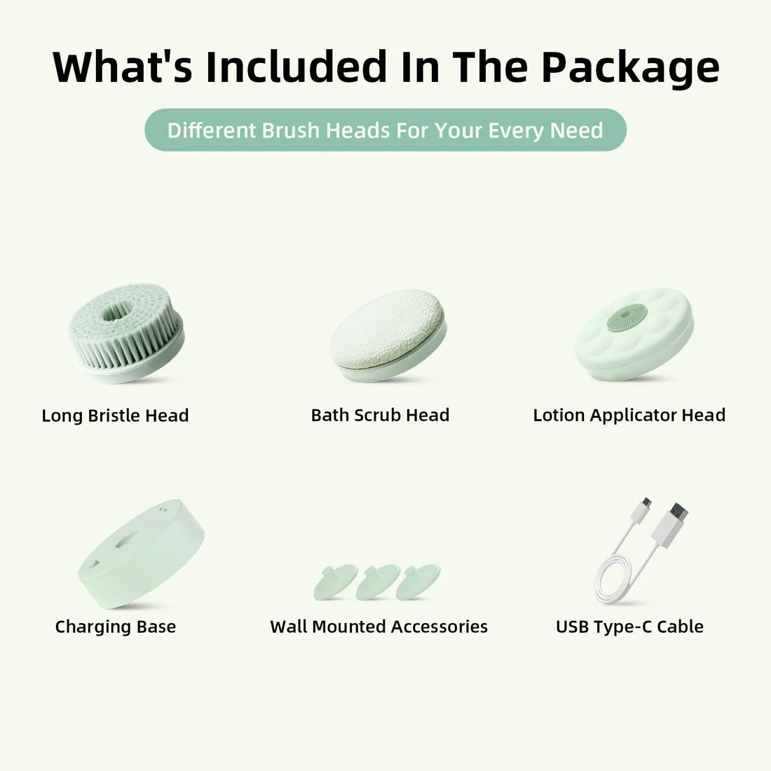 Bodylush | Electric Body Brush Pale Cypress Green