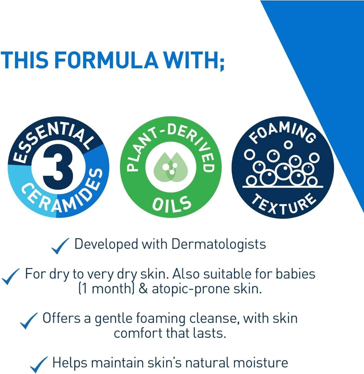CERAVE CeraVe Hydrating Foaming Oil Cleanser for Normal to Very Dry Skin with Squalane, Triglyceride and 3 Essential Ceramides (For Face and Body), Clear, 236 ml