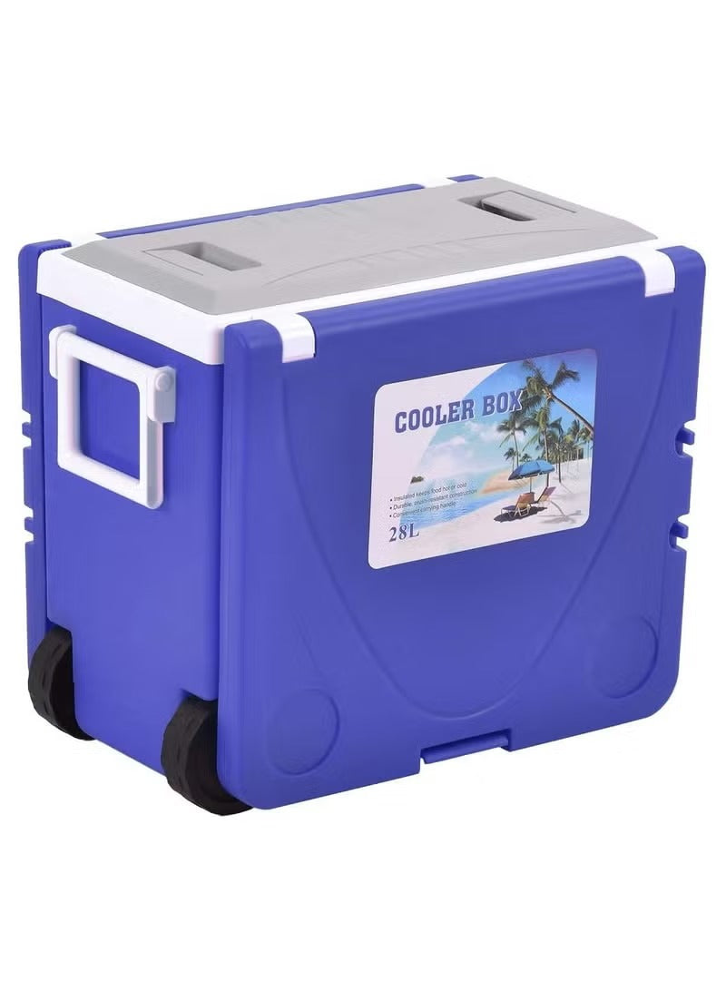 Expandable Cool Box with Wheels and Foldable Picnic Table for Camping