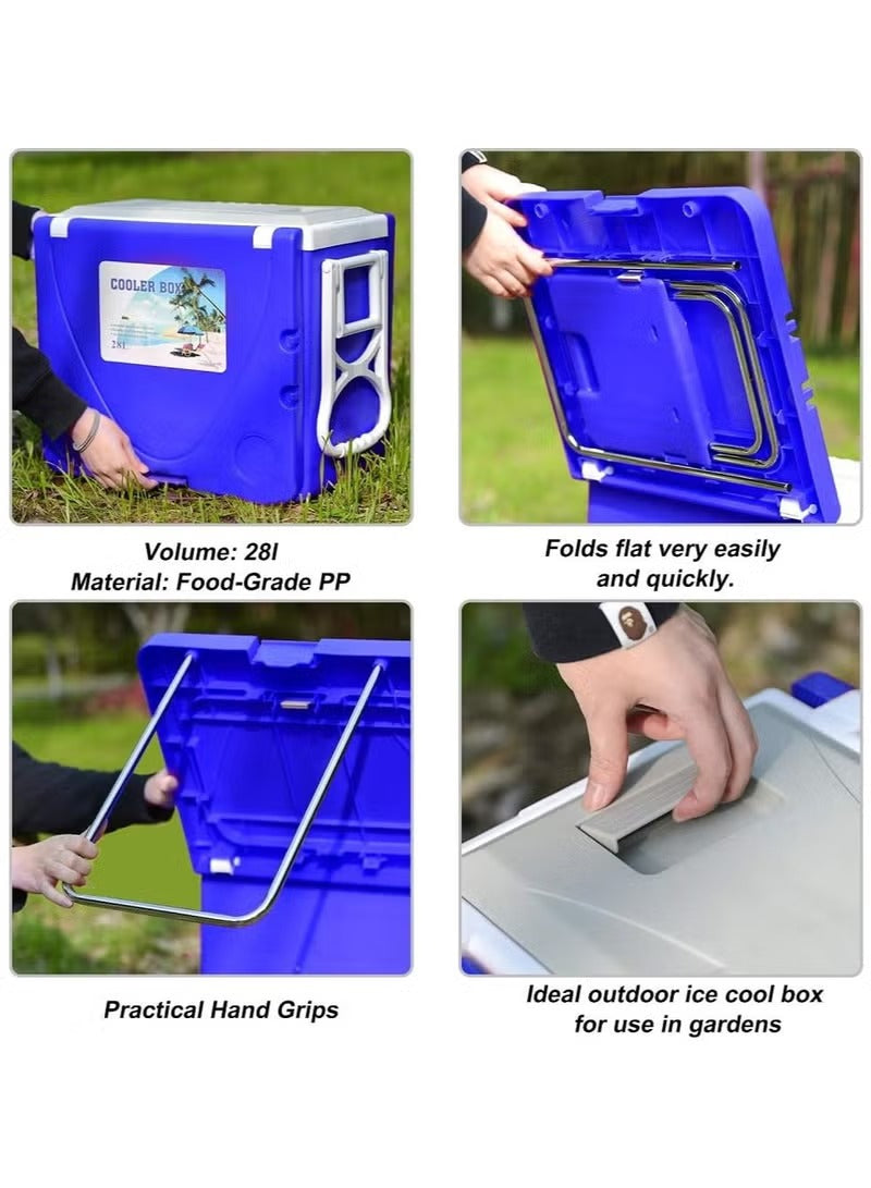 Expandable Cool Box with Wheels and Foldable Picnic Table for Camping