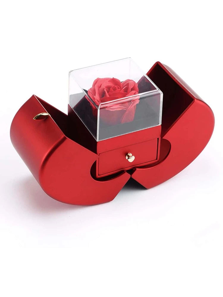 Real Rose Birthday Gifts for Her Girlfriend Wife on Valentines Mothers Day, Christmas, Anniversary - Preserved Rose Gift with Sterling Silver Necklacke