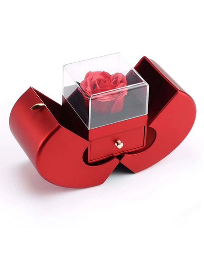 Real Rose Birthday Gifts for Her Girlfriend Wife on Valentines Mothers Day, Christmas, Anniversary - Preserved Rose Gift with Sterling Silver Necklacke