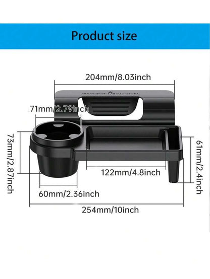 Multi-Functional Car Storage Box With Cup Holder