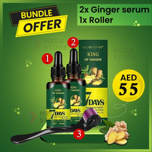 2pcs 7 Days Hair Growth Oil and Derma Roller