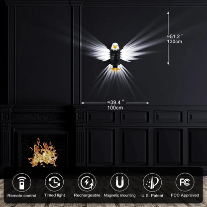 Supreouts Bald Eagle Wall Light – Remote Control LED Night Lamp Share Tweet