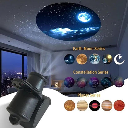 جهاز عرض النجوم S_ky Projection Pamp، جهاز عرض ضوء النجوم لغرفة النوم، جهاز عرض ضوء النجوم القابل للتعديل في السقف، مصباح جو من سلسلة كوكبة الأرض والقمر مع 15 تأثير عرض، شحن USB