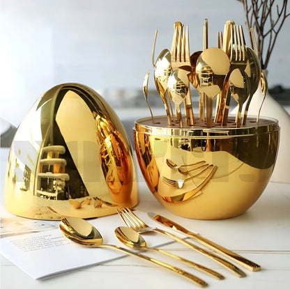 Cutlery Set Golden Egg 24PC Kitchen Utensils
