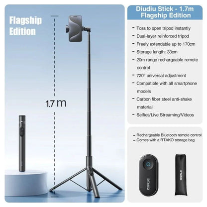 RTAKO Foldable Selfie Stick With Extendable Tripod