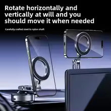 360° Rotatable Magnetic Car Phone Holder Vacuum Suction Cup Windshield Dashboard Foldable GPS Mount Compatible with All Smartphones
