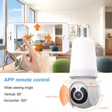 Telecamera di sorveglianza Wifi con lampadina E27 da 8 MP con lampadina a LED CCTV PTZ Monitoraggio AI Audio bidirezionale Visione notturna Zoom 10X Cam wireless 2 in 1
