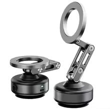 360° Rotatable Magnetic Car Phone Holder Vacuum Suction Cup Windshield Dashboard Foldable GPS Mount Compatible with All Smartphones