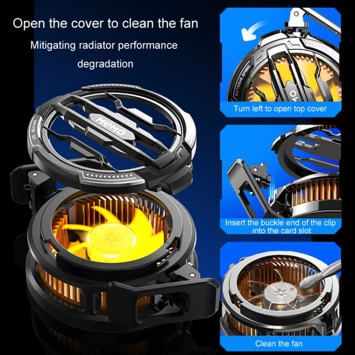 Mobile Phone Cooler Semiconductor Cooling Back Clip Phone Radiator(Black)