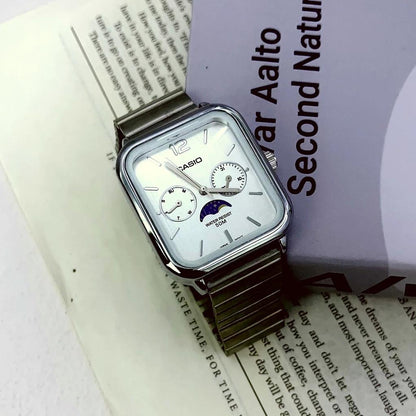Men's Watch Moon Phase Stainless Steel Business Leisure Quartz Watch