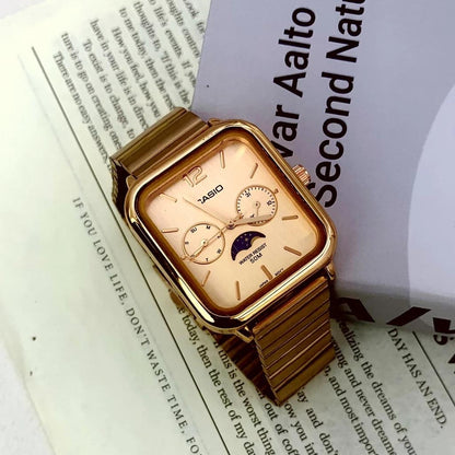 Men's Watch Moon Phase Stainless Steel Business Leisure Quartz Watch