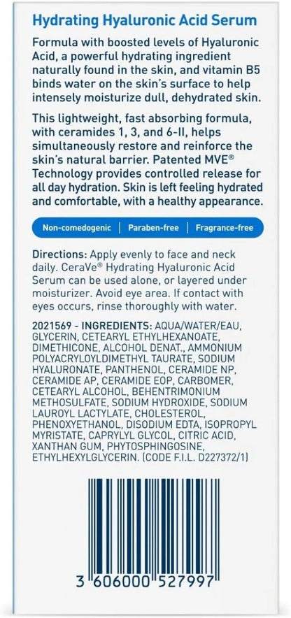 CERAVE Hydrating Hyaluronic Acid Serum 30ML