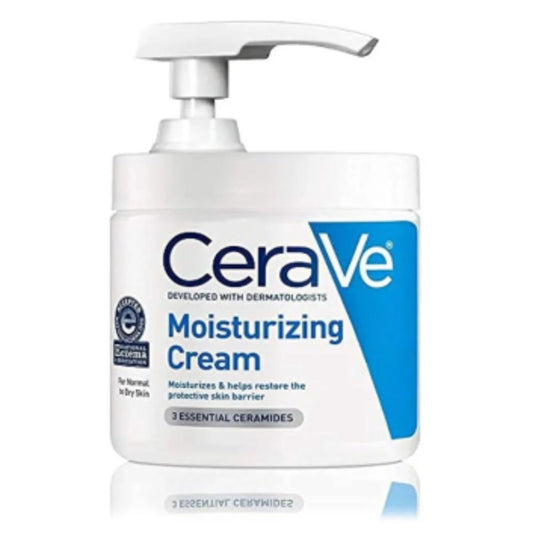 CERAVE Moisturizing Cream | 16 Ounce with Pump | Daily Face and Body Moisturizer for Dry Skin
