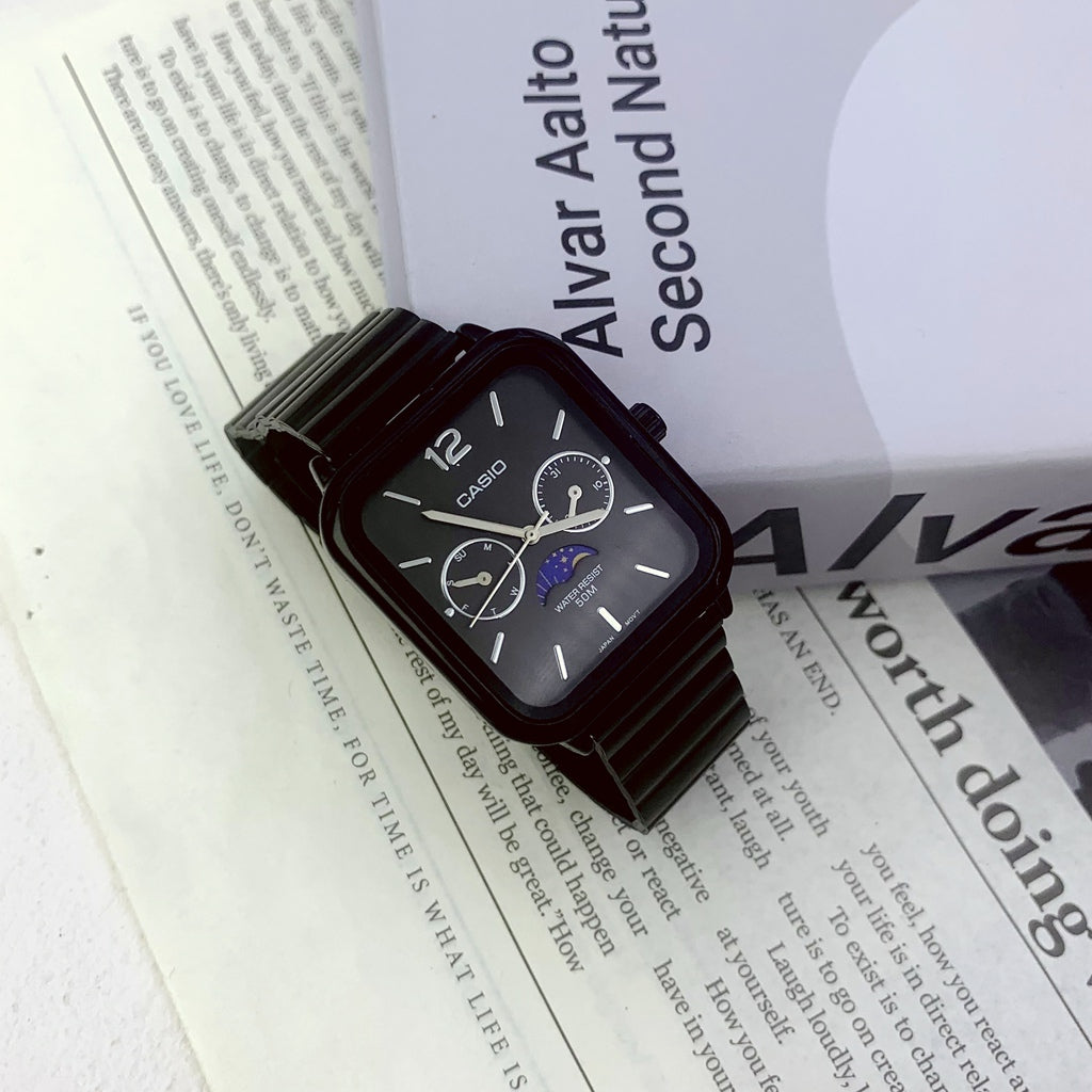 Men's Watch Moon Phase Stainless Steel Business Leisure Quartz Watch
