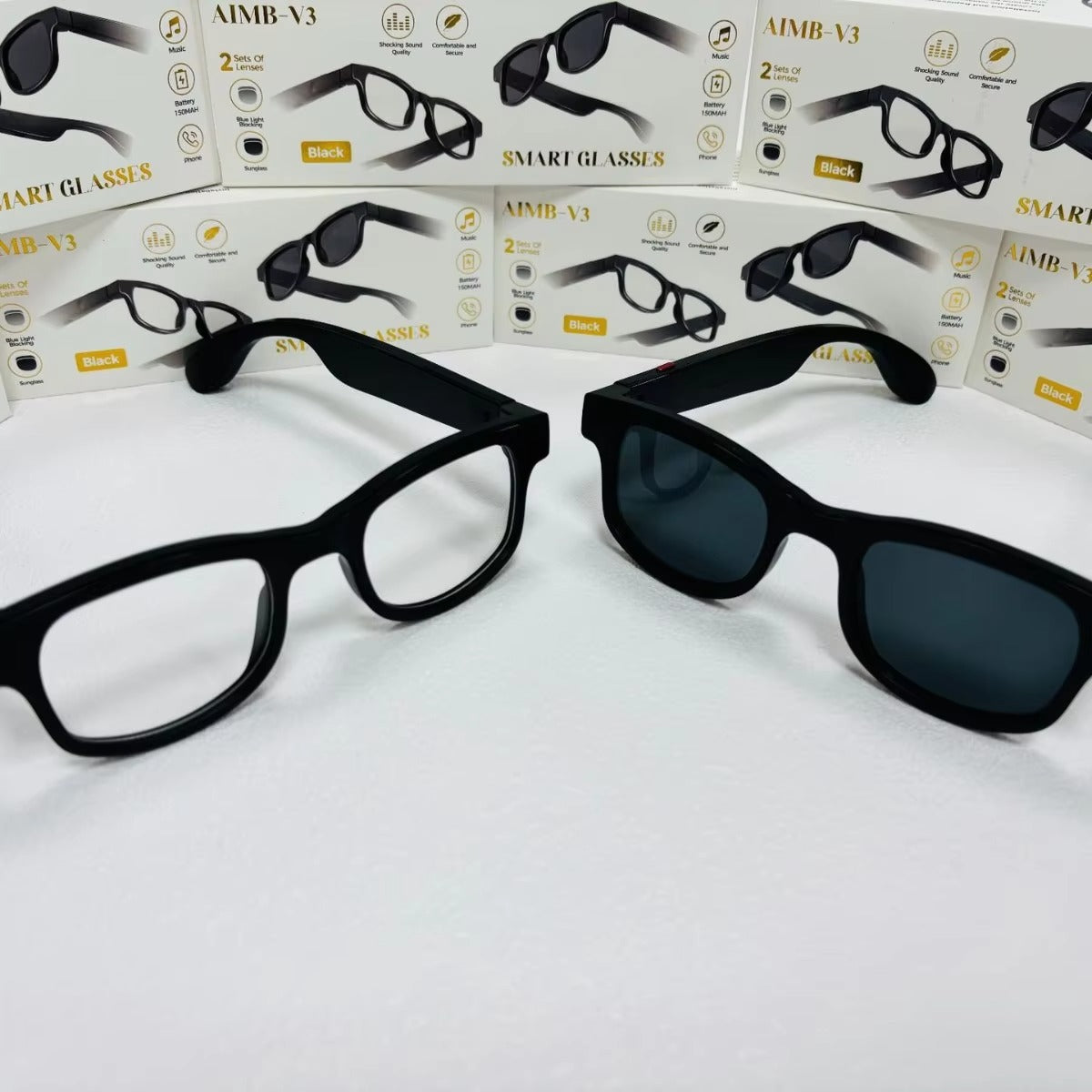 AI Intelligent Glasses Headset Wireless Sunglasses Call Touch Control Voice Assistant Smart Glasses